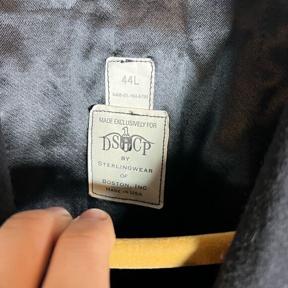 Vintage 90s DSCP Quarterdeck Naval Black Military Wool Heavy Peacoat Jacket 44L - Picture 5 of 13
